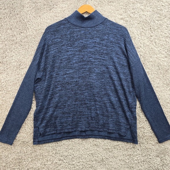 Rag & Bone Amelie Cutout Back Top‎ Womens Large Blue Soft Minimal Knit Pullover - Picture 1 of 14